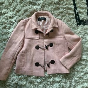 Zara light pink toggle coat